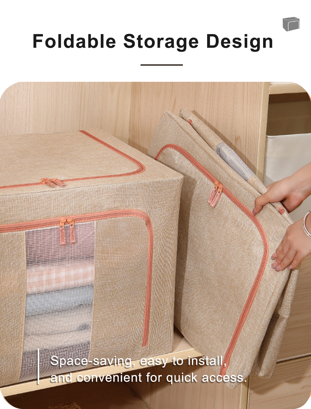 Linen Single-window Storage Box-5